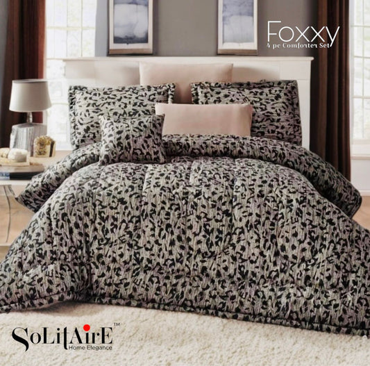 SoLitAirE 4‑Pc Comforter Set – Queen Size Reversible AC Quilt + Bedsheet & Pillow Covers