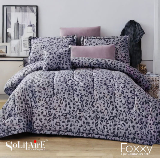 SoLitAirE 4‑Pc Comforter Set – Queen Size Reversible AC Quilt + Bedsheet & Pillow Covers