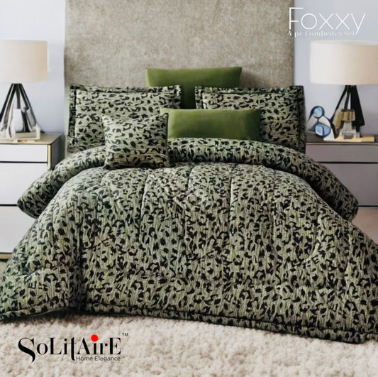 SoLitAirE 4‑Pc Comforter Set – Queen Size Reversible AC Quilt + Bedsheet & Pillow Covers