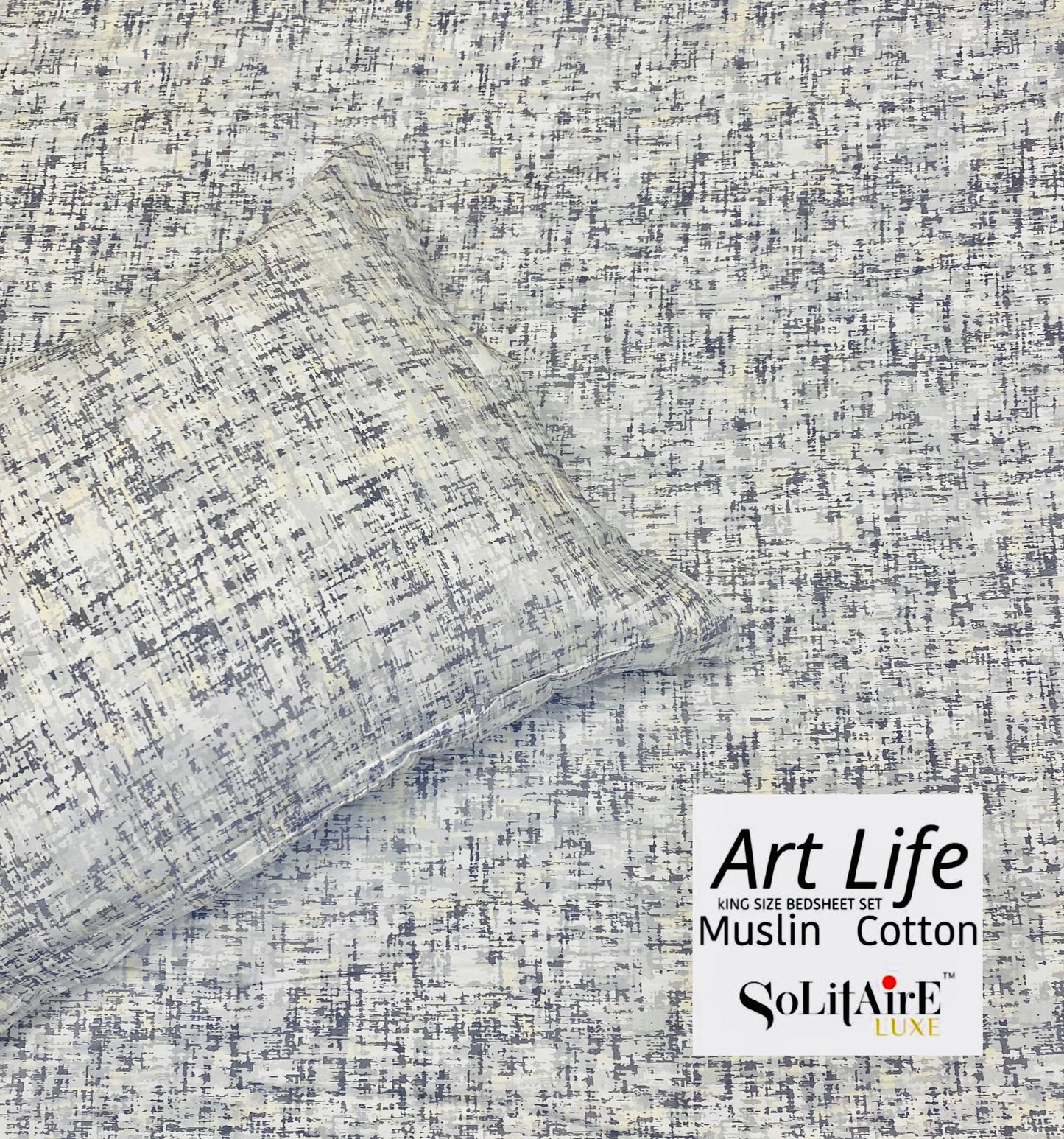 🌿 Art-Life 100% Organic Muslin Cotton King Size Bedsheet Set