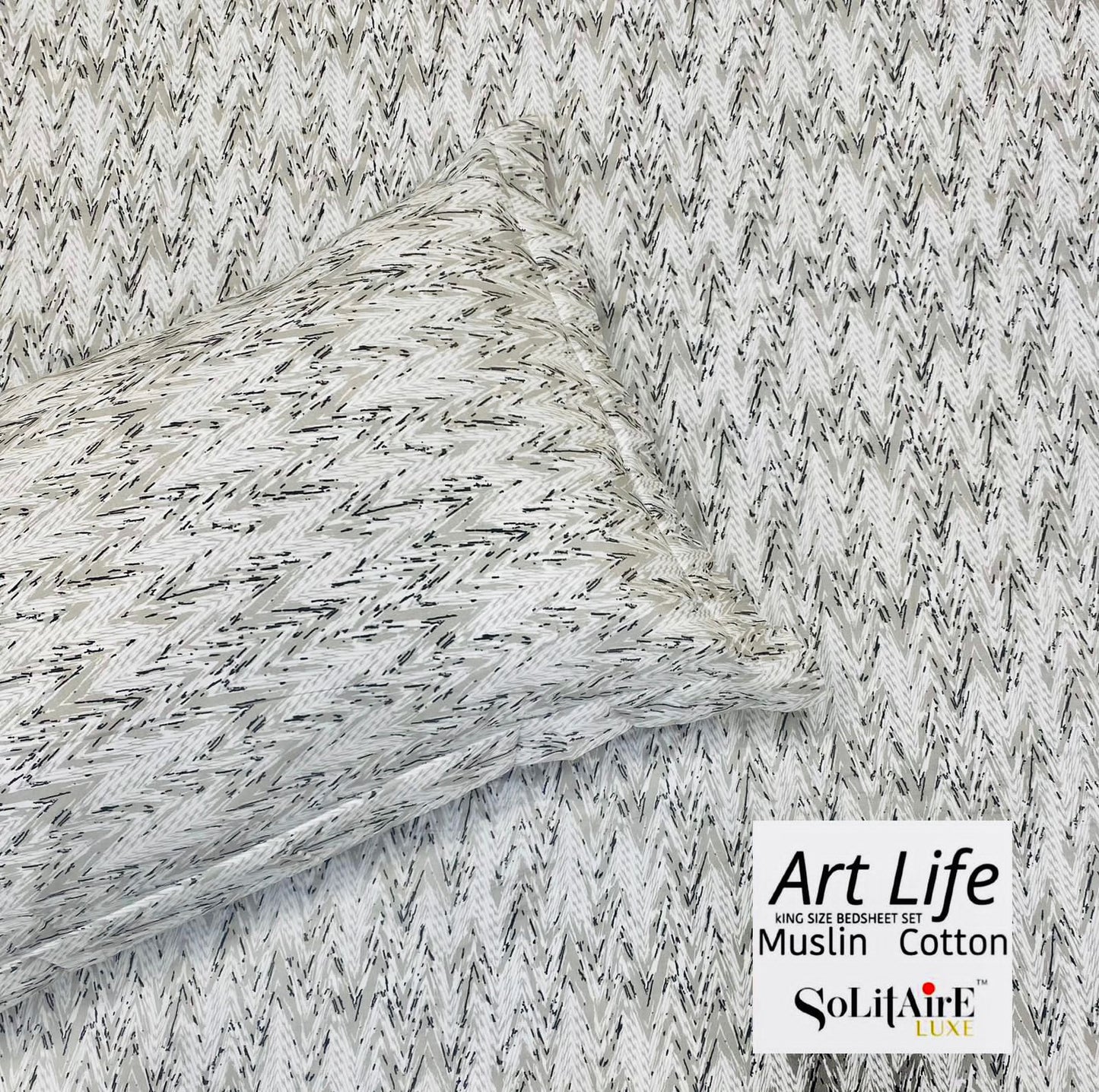 🌿 Art-Life 100% Organic Muslin Cotton King Size Bedsheet Set