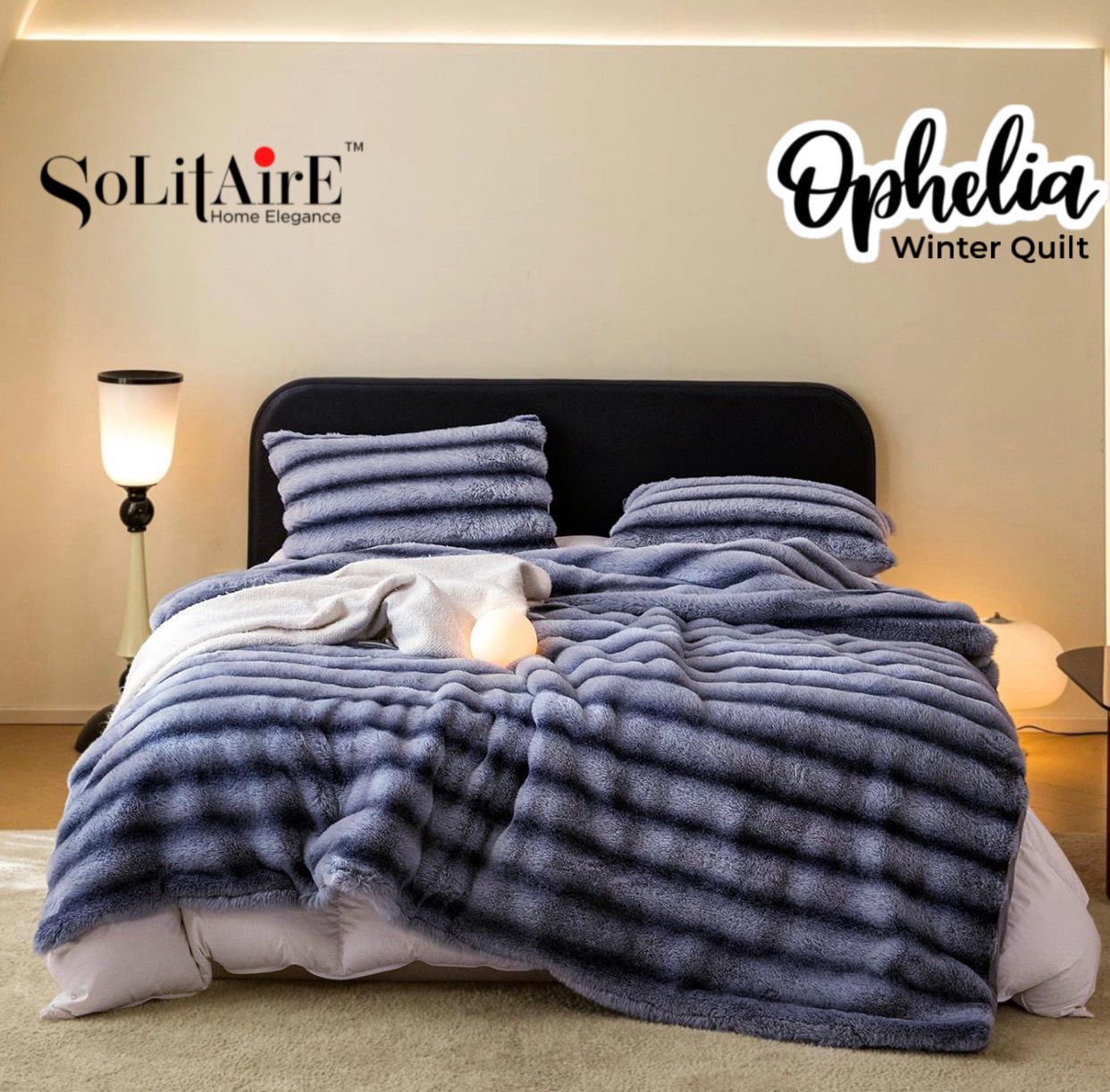 Ophelia Rabbit-Fur Ultra-Warm Winter Quilt Skin-Friendly