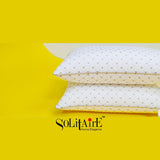 ✨ Solitaire Bliss Cotton Embroidered Pillow Pair – Ultra Soft, Fancy Edges, 100% Cotton (2 Pieces) ✨