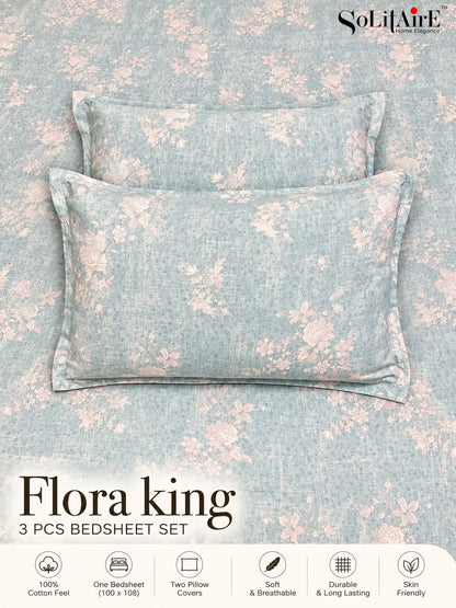 FLORA KING – 3 PCS BEDSHEET SET