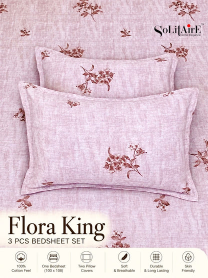 FLORA KING – 3 PCS BEDSHEET SET