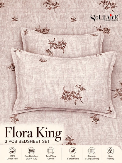 FLORA KING – 3 PCS BEDSHEET SET