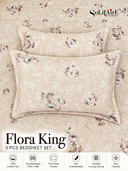 FLORA KING – 3 PCS BEDSHEET SET