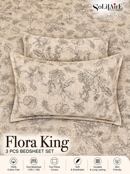 FLORA KING – 3 PCS BEDSHEET SET