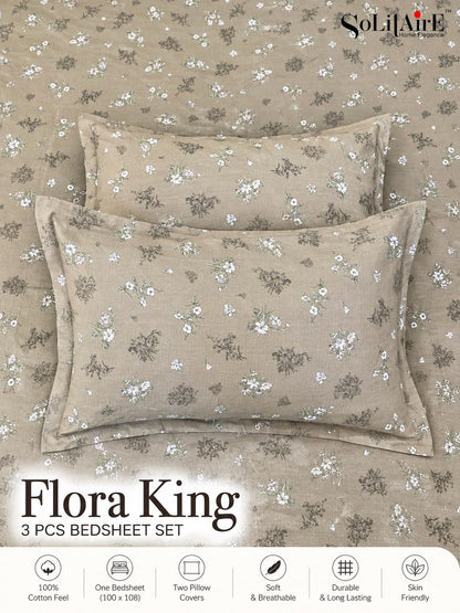 FLORA KING – 3 PCS BEDSHEET SET