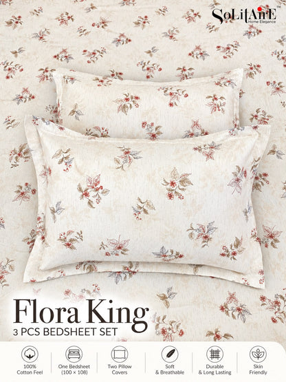 FLORA KING – 3 PCS BEDSHEET SET
