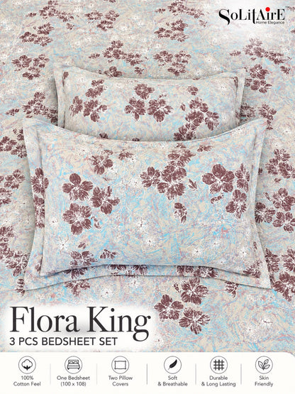 FLORA KING – 3 PCS BEDSHEET SET