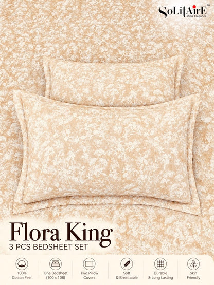 FLORA KING – 3 PCS BEDSHEET SET