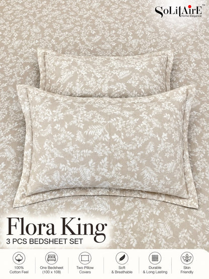 FLORA KING – 3 PCS BEDSHEET SET