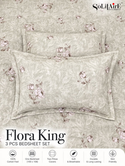 FLORA KING – 3 PCS BEDSHEET SET