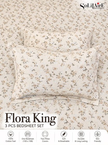 FLORA KING – 3 PCS BEDSHEET SET