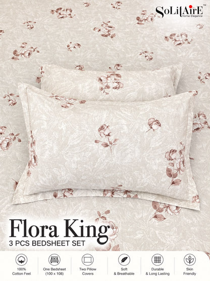 FLORA KING – 3 PCS BEDSHEET SET