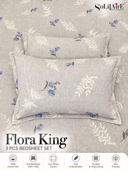 FLORA KING – 3 PCS BEDSHEET SET