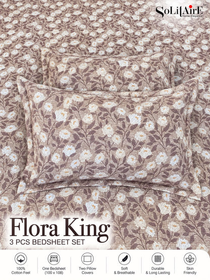 FLORA KING – 3 PCS BEDSHEET SET