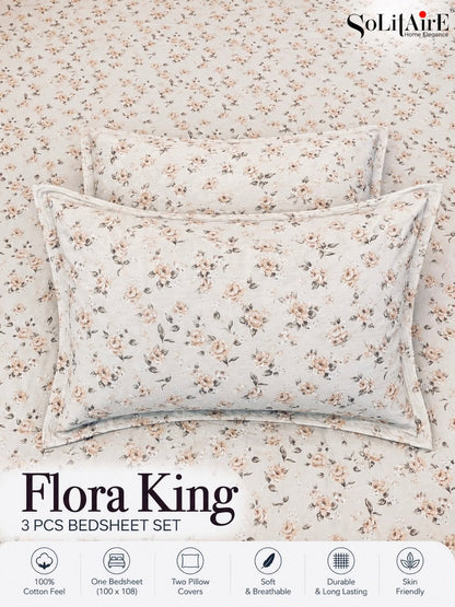 FLORA KING – 3 PCS BEDSHEET SET