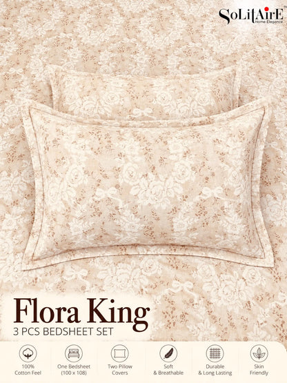 FLORA KING – 3 PCS BEDSHEET SET