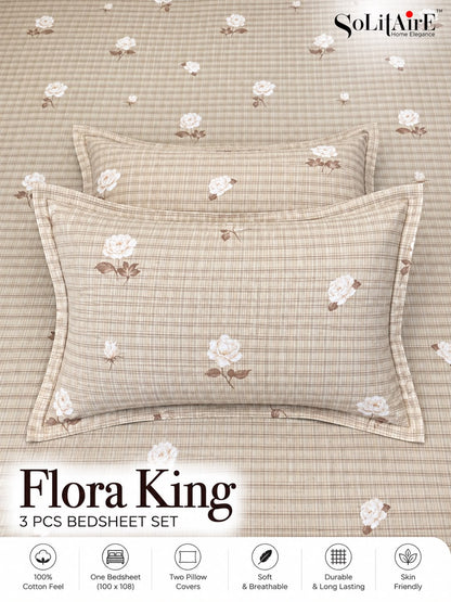 FLORA KING – 3 PCS BEDSHEET SET