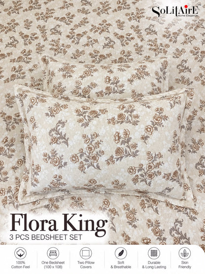 FLORA KING – 3 PCS BEDSHEET SET