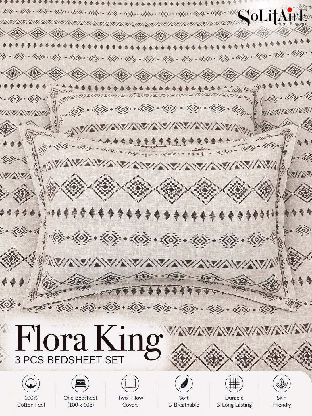 FLORA KING – 3 PCS BEDSHEET SET