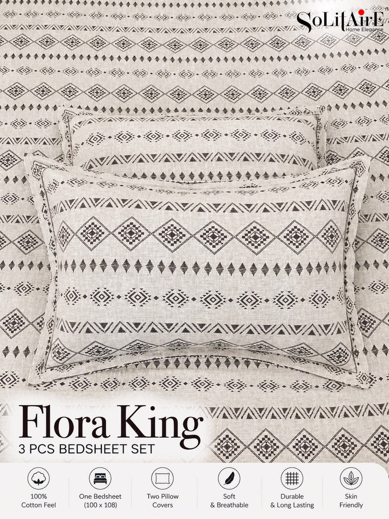 FLORA KING – 3 PCS BEDSHEET SET