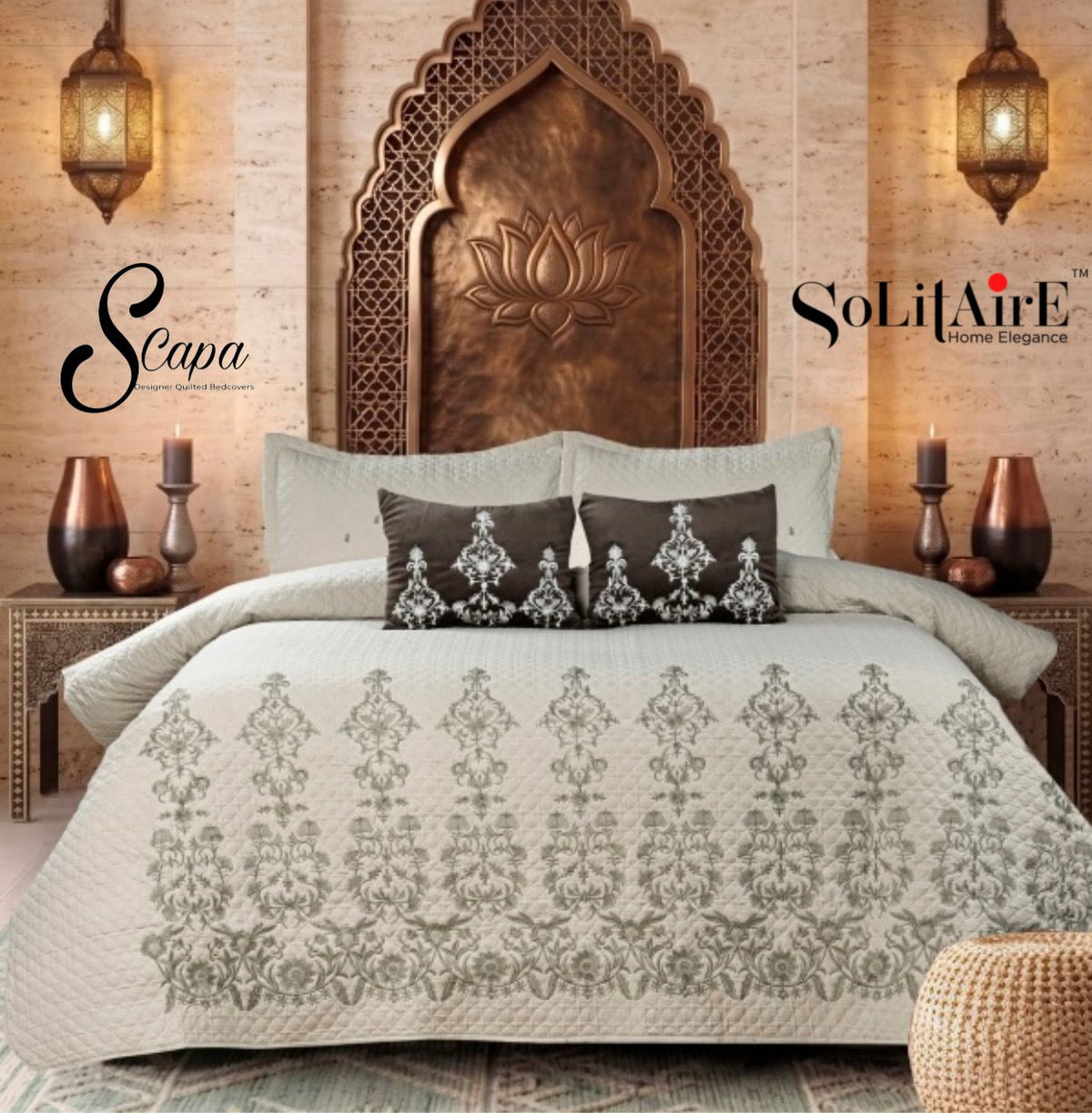 SCAPA – Designer Quilted Bedcover Set Of 5 Pc