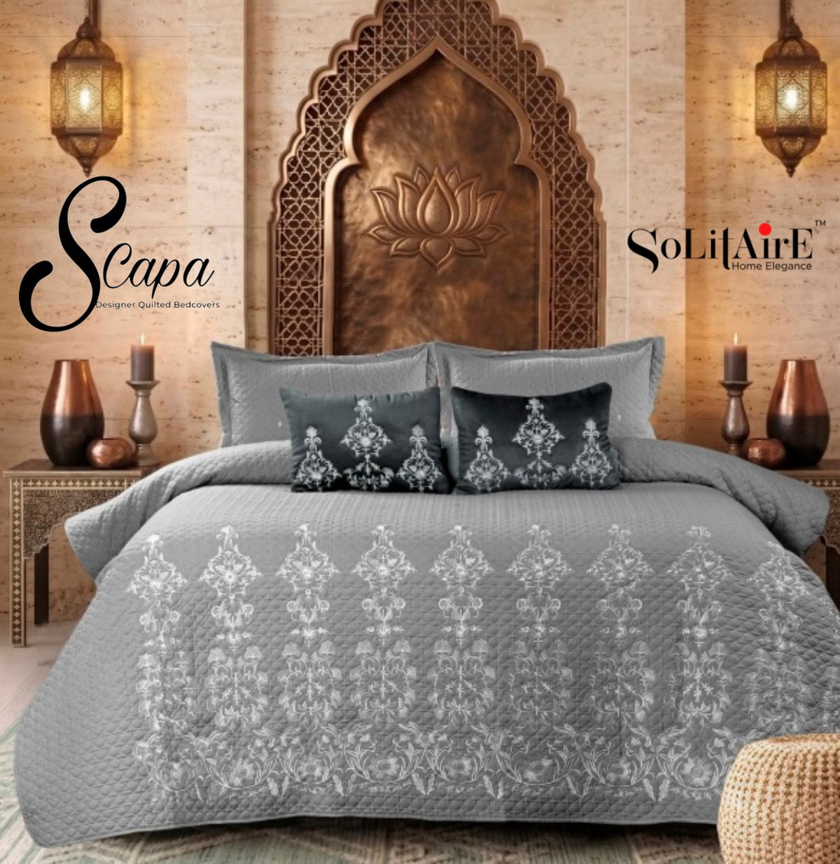 SCAPA – Designer Quilted Bedcover Set Of 5 Pc