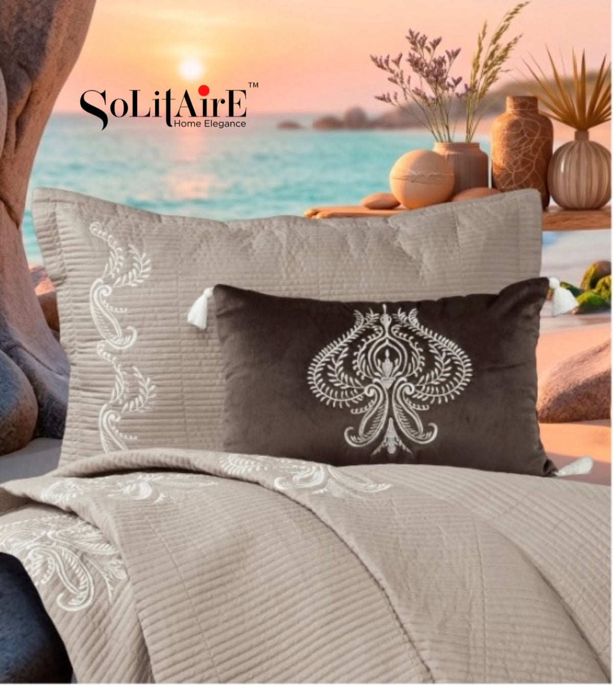 MAJESTIC – Designer Quilted Bedcover Set Of 5 Pc