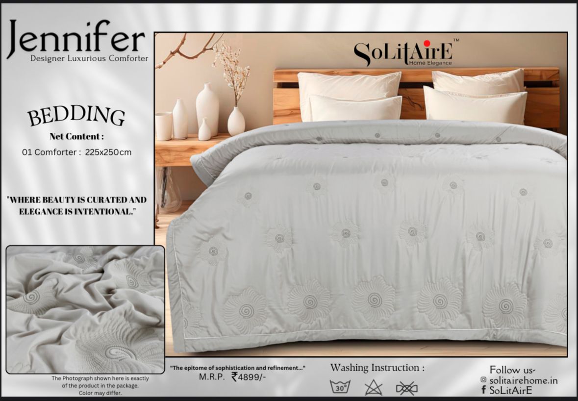 JENNIFER Double bed  and single bed embroidery comforter