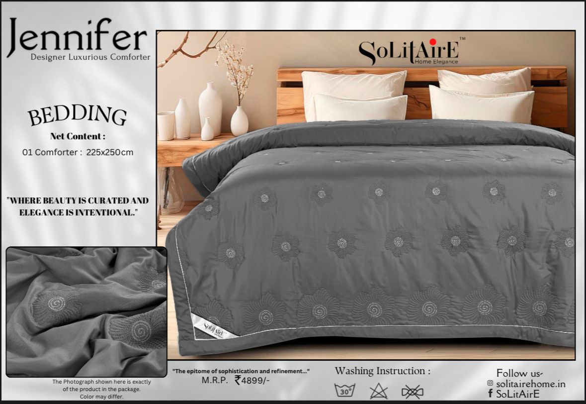 JENNIFER Double bed  and single bed embroidery comforter