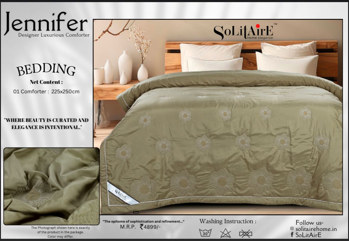JENNIFER Double bed  and single bed embroidery comforter