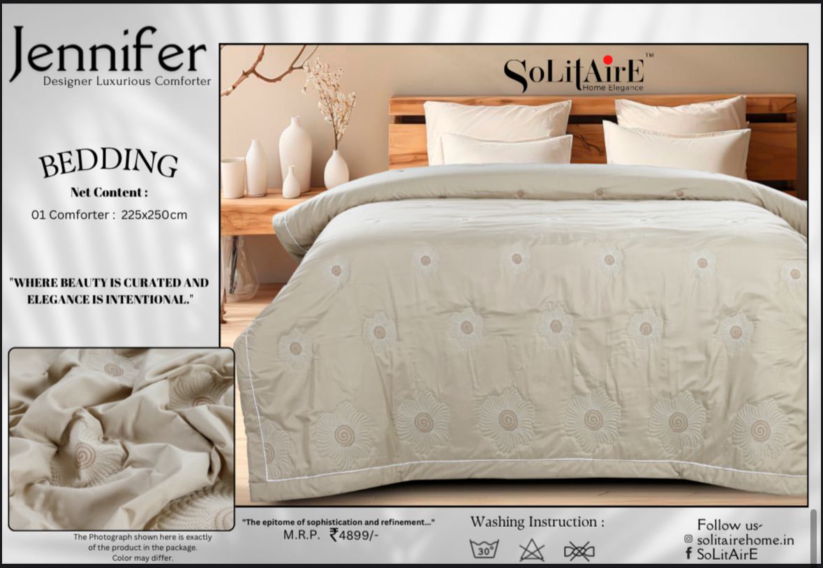 JENNIFER Double bed  and single bed embroidery comforter