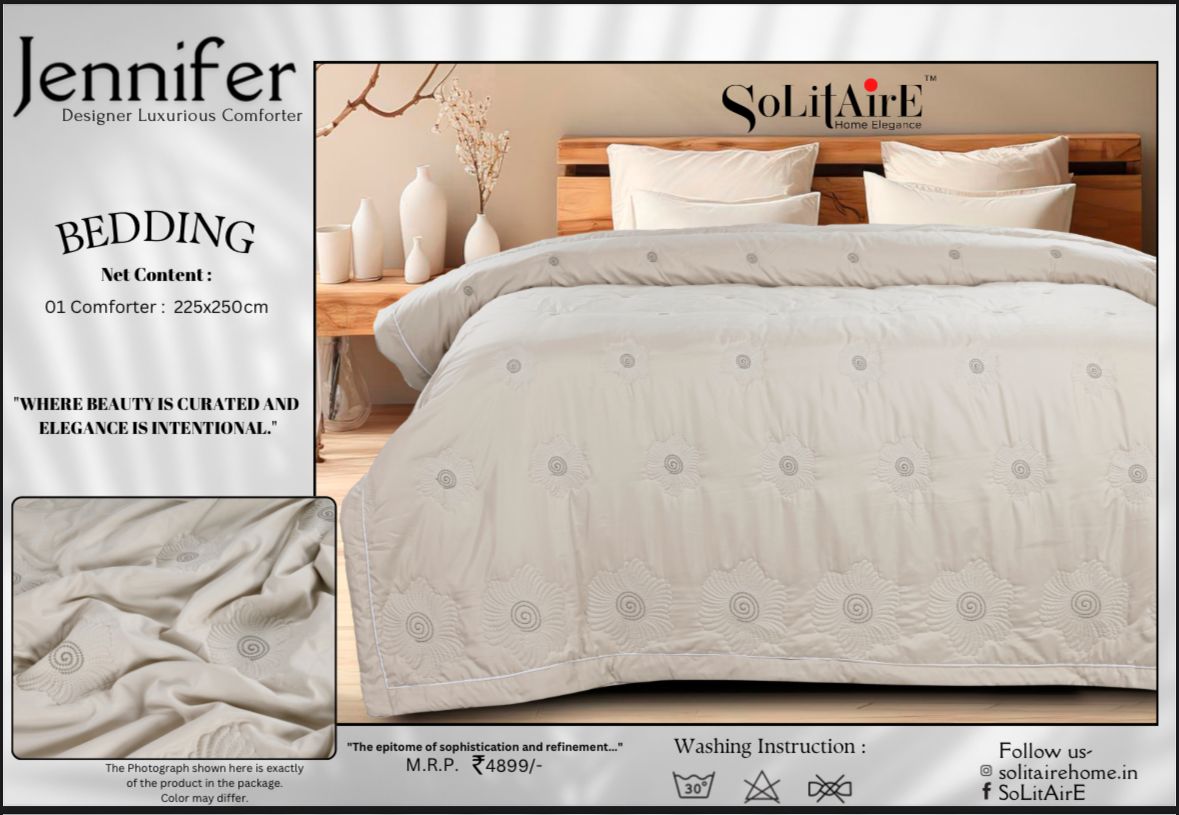 JENNIFER Double bed  and single bed embroidery comforter
