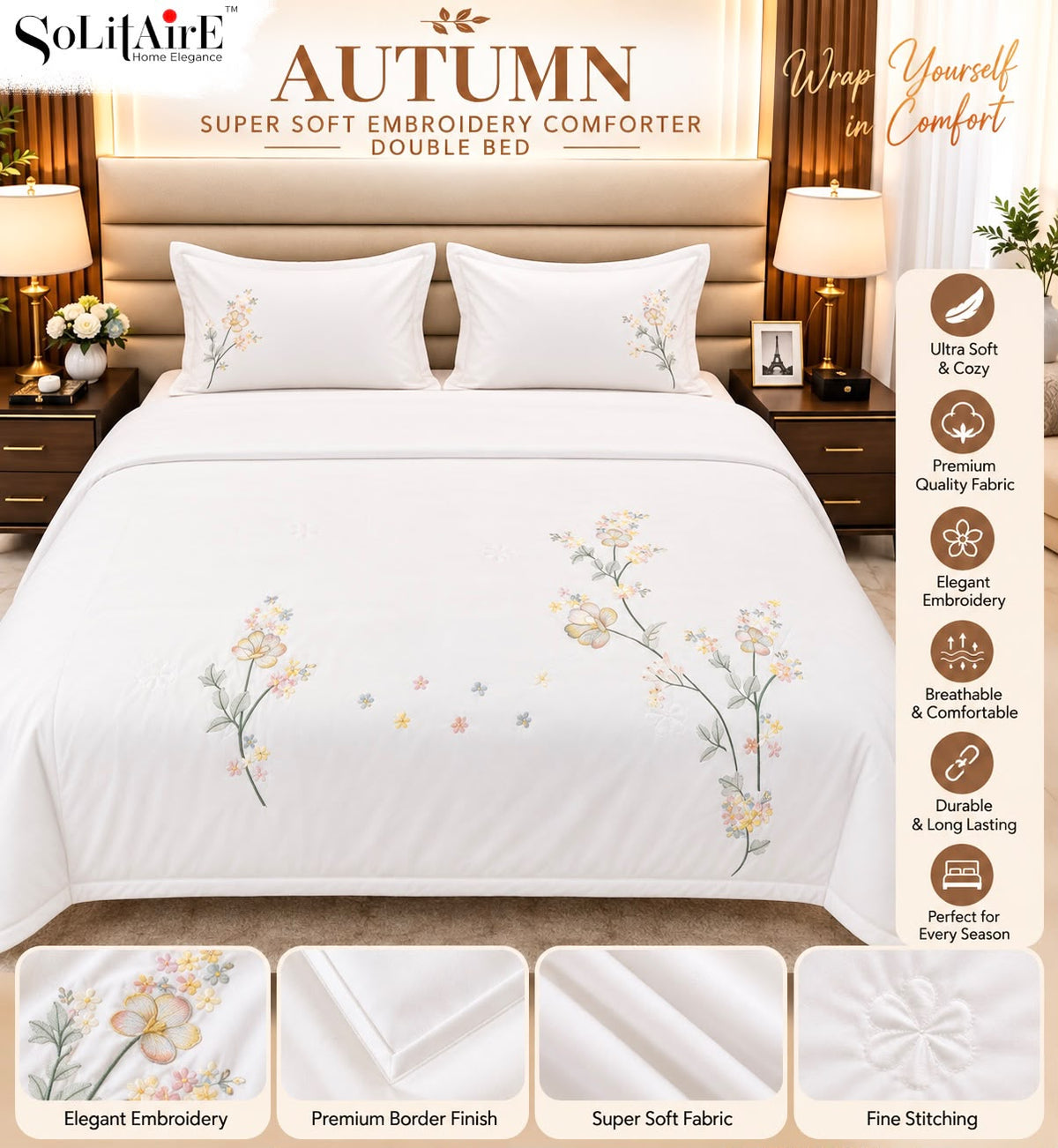 AUTUMN embroidered AC comforter
