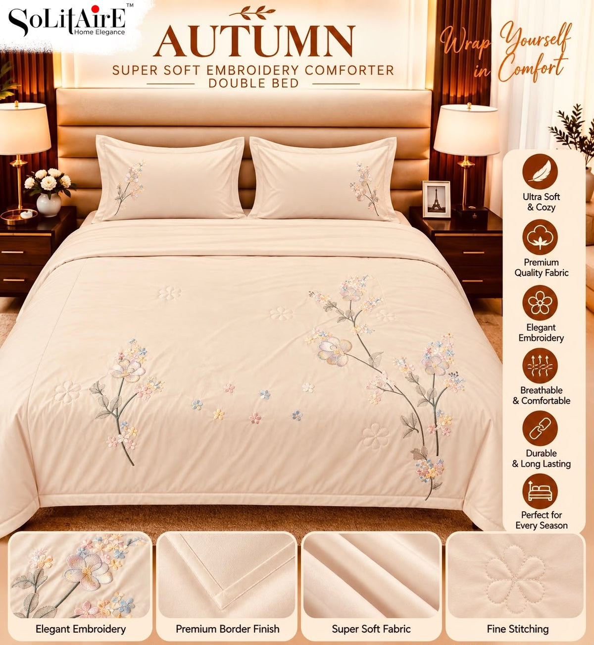 AUTUMN embroidered AC comforter