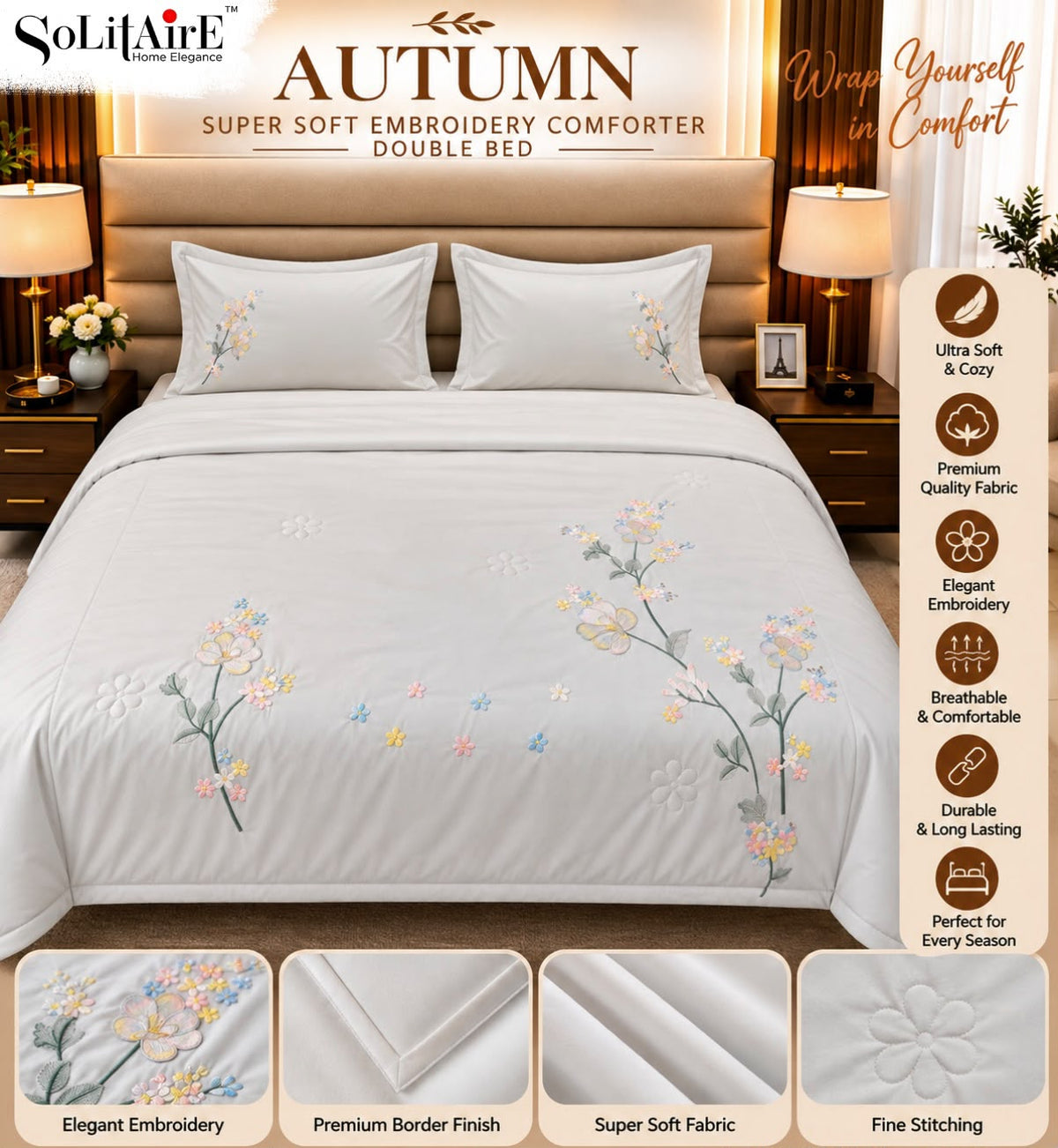 AUTUMN embroidered AC comforter