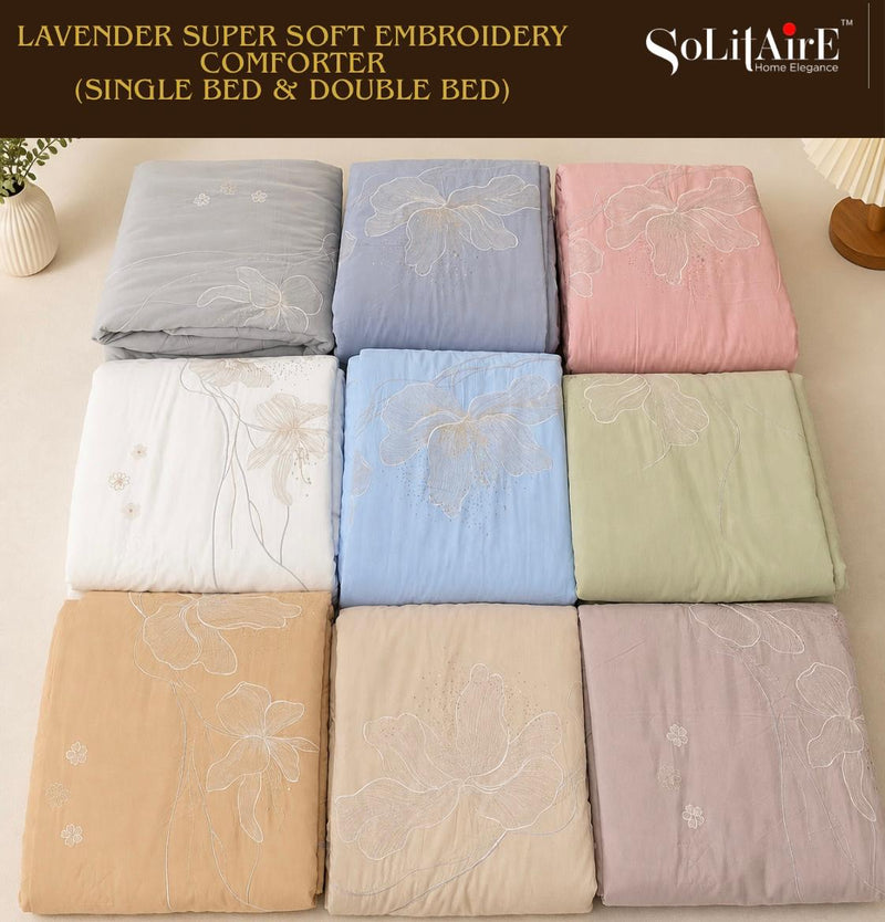 LAVENDER EMBROIDERED AC COMFORTER