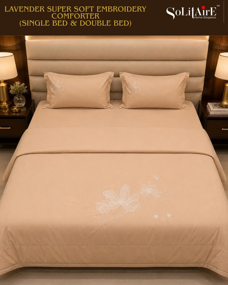 LAVENDER EMBROIDERED AC COMFORTER