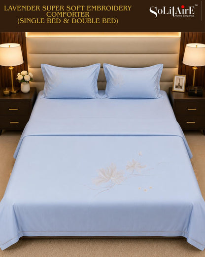 LAVENDER EMBROIDERED AC COMFORTER
