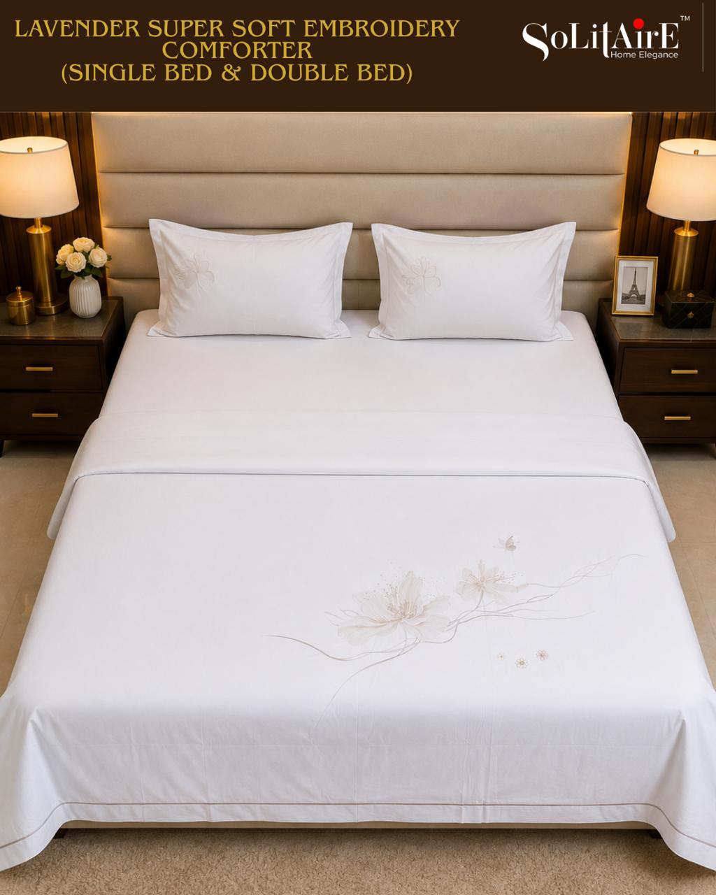 LAVENDER EMBROIDERED AC COMFORTER