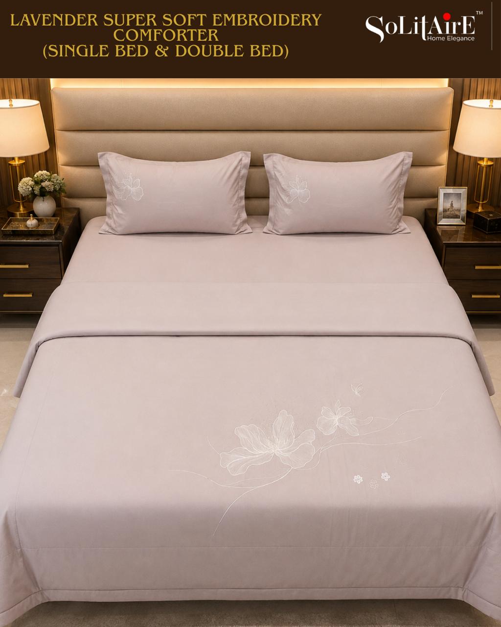 LAVENDER EMBROIDERED AC COMFORTER