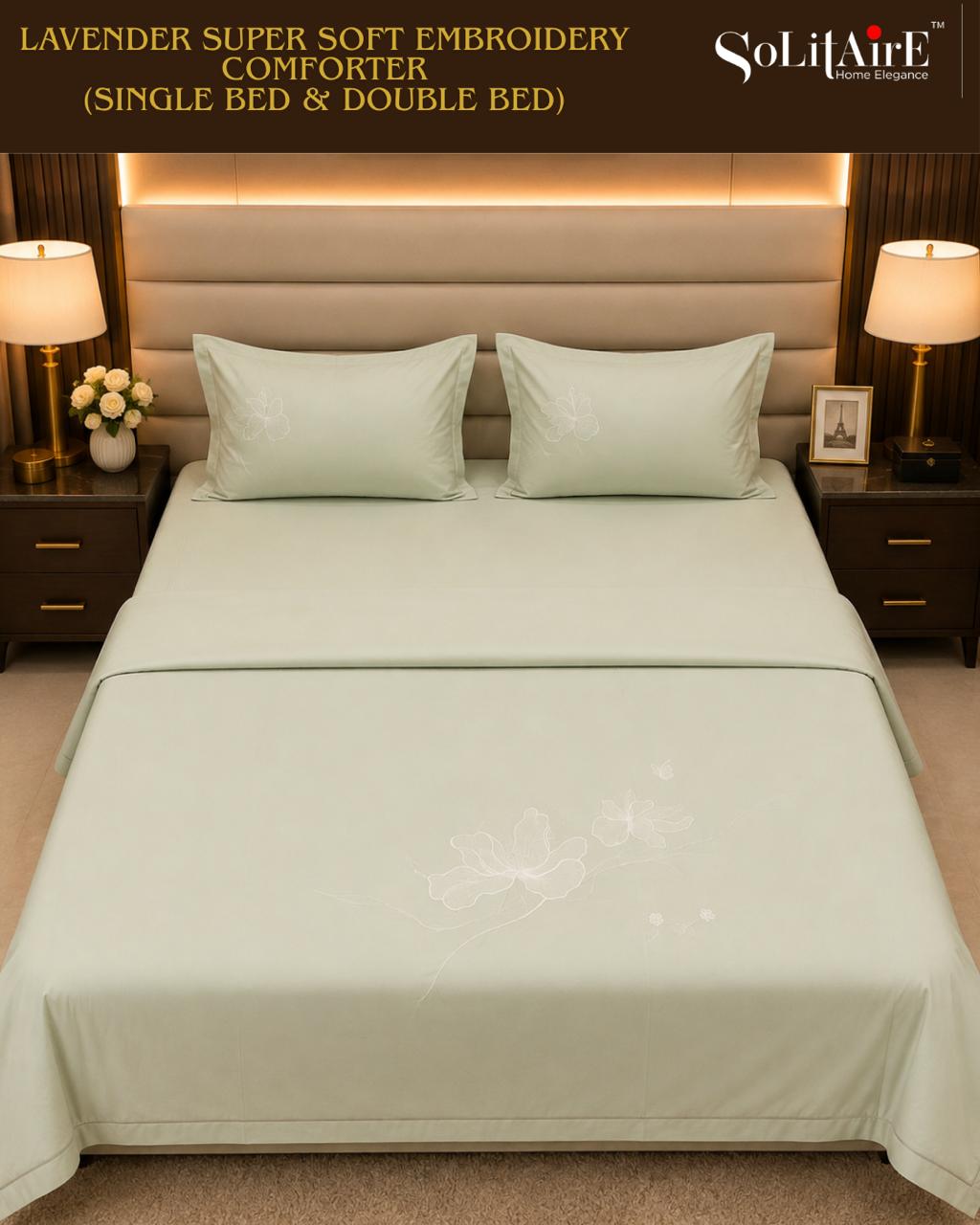 LAVENDER EMBROIDERED AC COMFORTER