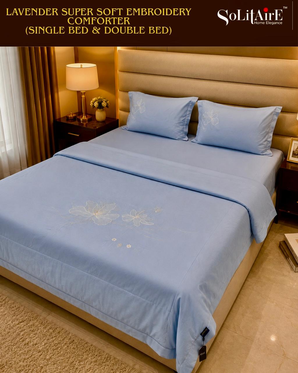LAVENDER EMBROIDERED AC COMFORTER