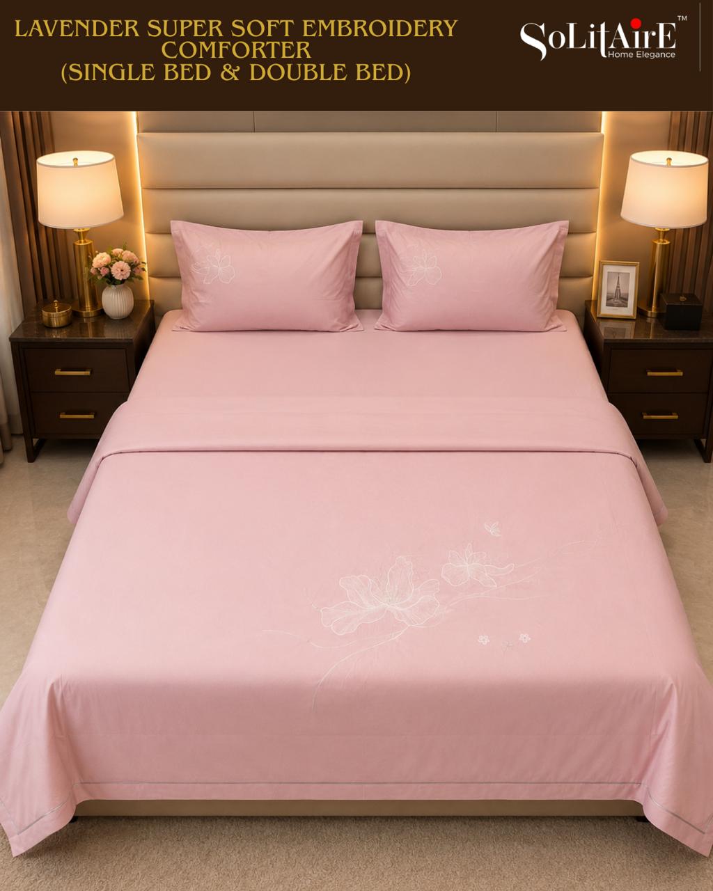 LAVENDER EMBROIDERED AC COMFORTER