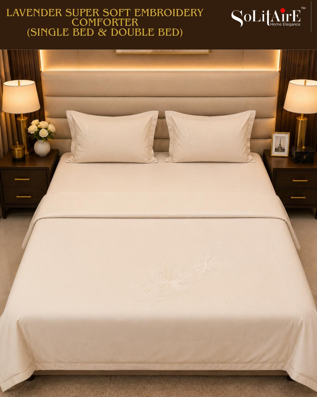 LAVENDER EMBROIDERED AC COMFORTER