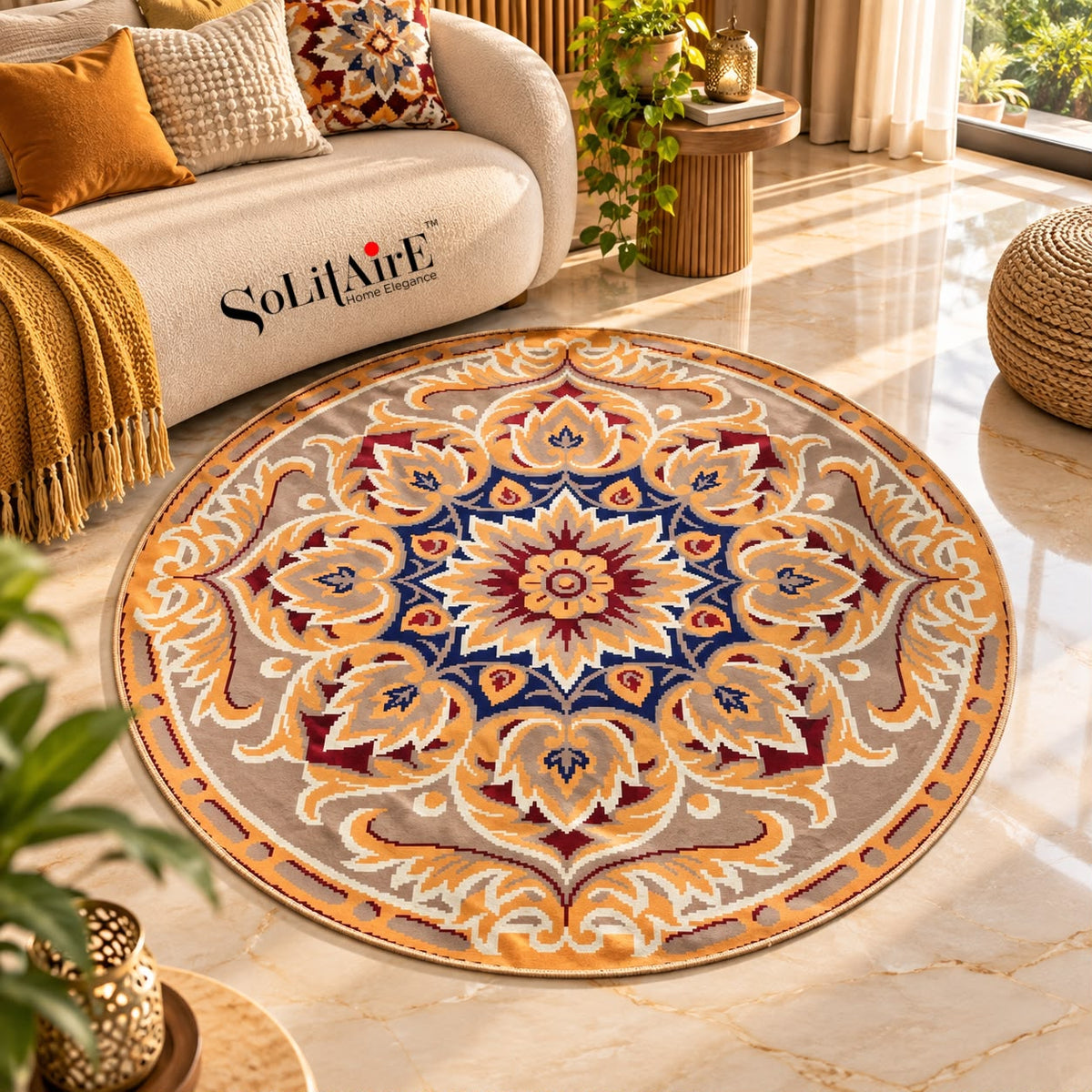 ROUND ANTI SKIT CARPETS DIGITAL PRINTED