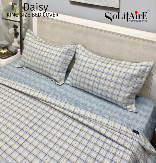 Daisy Quilted Reversible King Size Bed Cover Set
